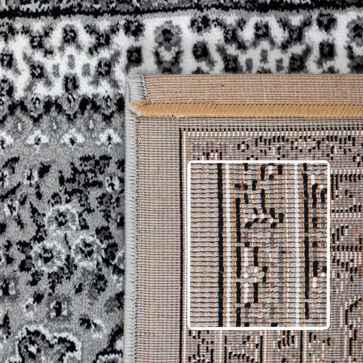 Orientalischer Teppich Wohnzimmer, Schlafzimmer, Esszimmer, Läufer, Flur Boho Teppich Kurzflor Weich 12 mm Carpet Orient - Verschiedene Größen Farbe: Grau