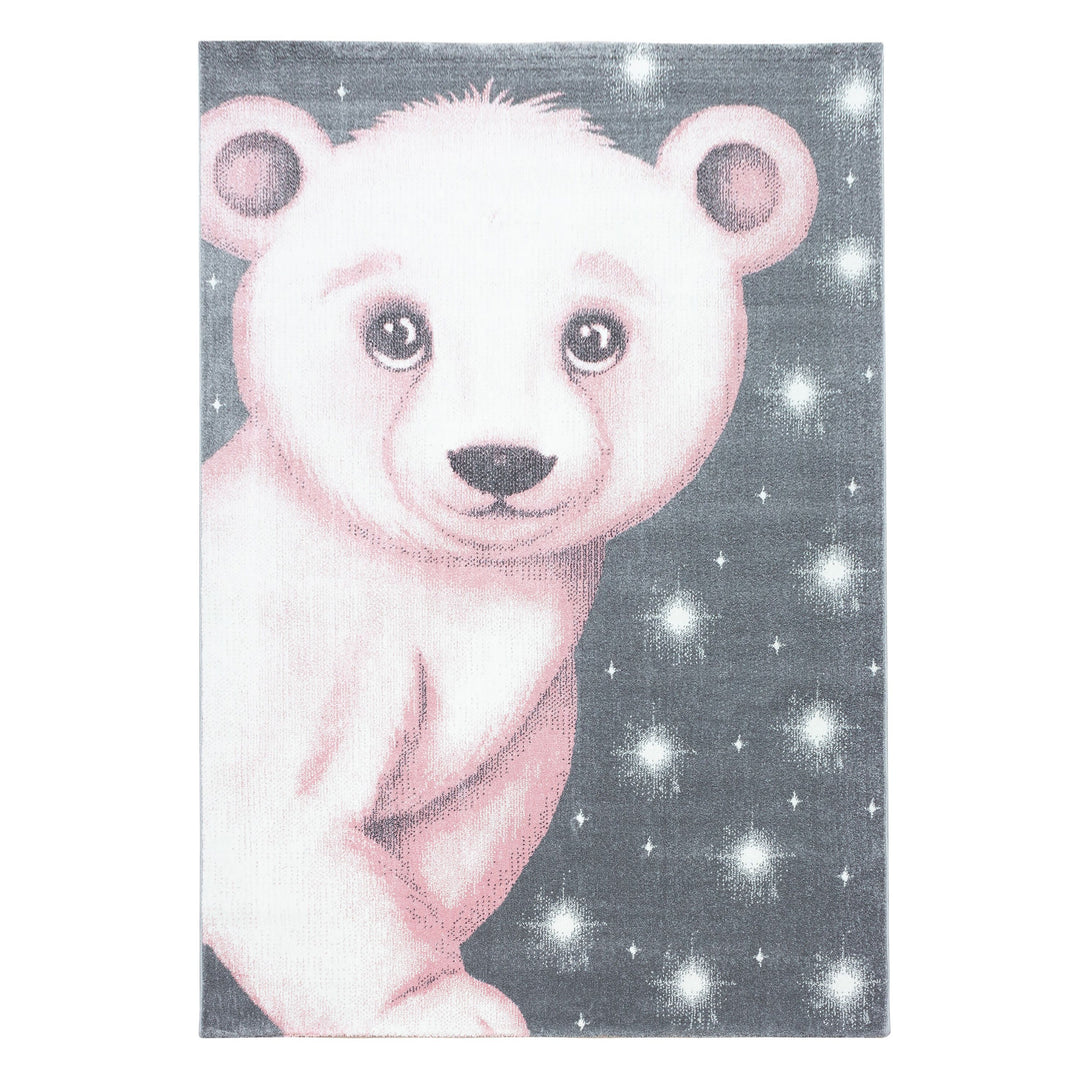 Tapis pour enfants Tapis de chambre d'enfant SAMY, poils ras, tapis de jeu, doux motif ours polaire