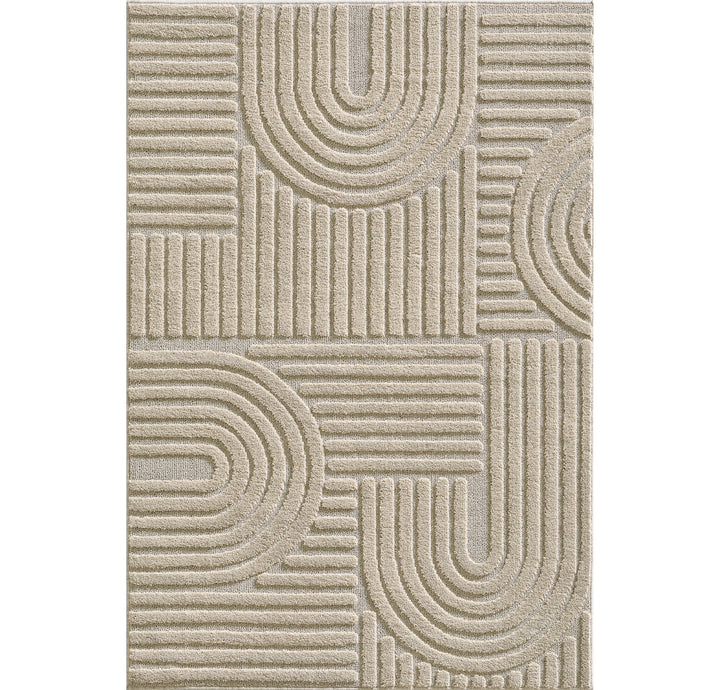 SIMPEX Hochflor Wohnzimmer Teppich, Weich & Flauschig, Skandinavisch Boho Stil, Langflor Shaggy, Pflegeleicht, Jute Rückseite