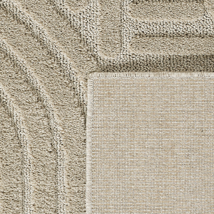 SIMPEX Hochflor Wohnzimmer Teppich, Weich & Flauschig, Skandinavisch Boho Stil, Langflor Shaggy, Pflegeleicht, Jute Rückseite