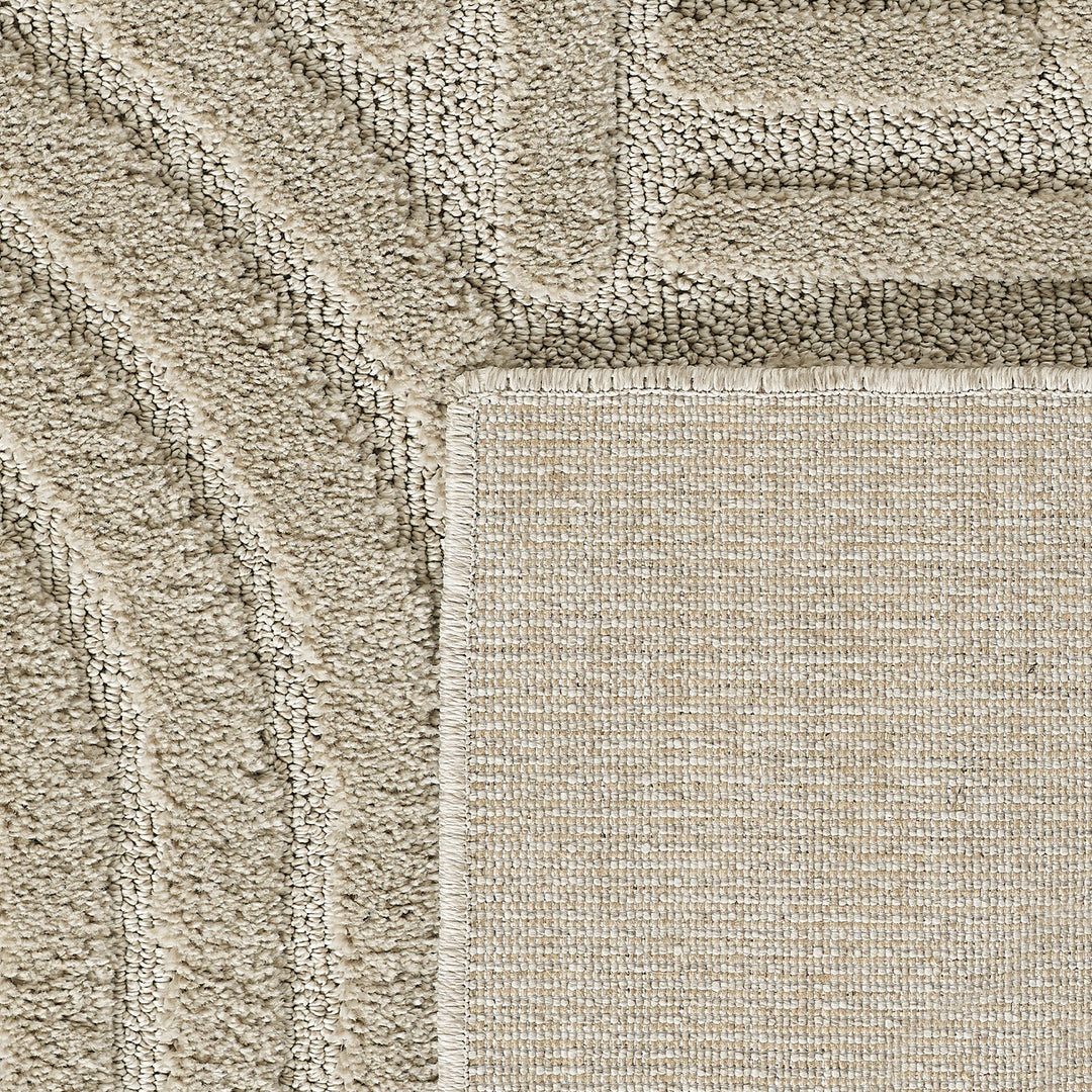 SIMPEX Hochflor Wohnzimmer Teppich, Weich & Flauschig, Skandinavisch Boho Stil, Langflor Shaggy, Pflegeleicht, Jute Rückseite