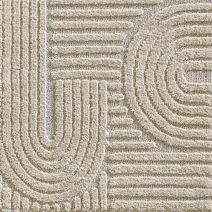 SIMPEX Hochflor Wohnzimmer Teppich, Weich & Flauschig, Skandinavisch Boho Stil, Langflor Shaggy, Pflegeleicht, Jute Rückseite