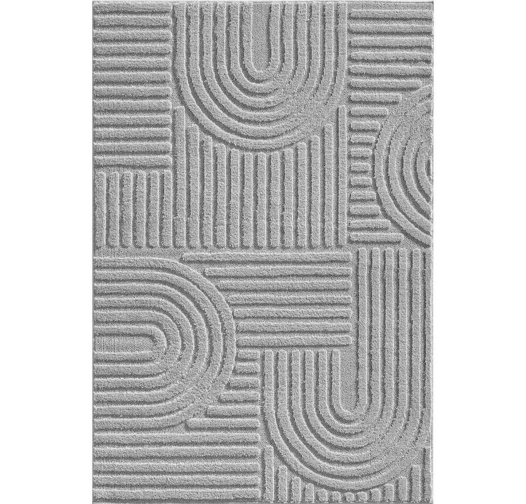 SIMPEX Hochflor Wohnzimmer Teppich, Weich & Flauschig, Skandinavisch Boho Stil, Langflor Shaggy, Pflegeleicht, Jute Rückseite