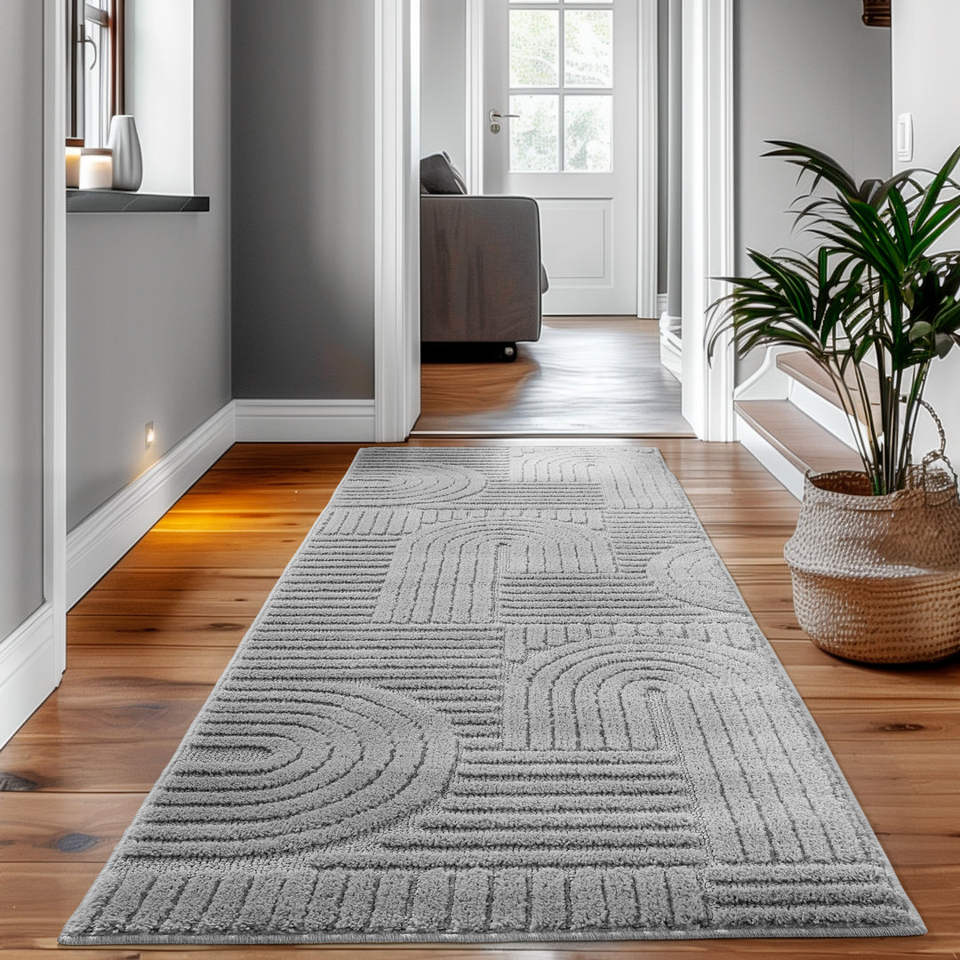 SIMPEX Hochflor Wohnzimmer Teppich, Weich & Flauschig, Skandinavisch Boho Stil, Langflor Shaggy, Pflegeleicht, Jute Rückseite