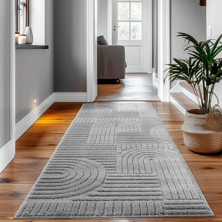 SIMPEX Hochflor Wohnzimmer Teppich, Weich & Flauschig, Skandinavisch Boho Stil, Langflor Shaggy, Pflegeleicht, Jute Rückseite