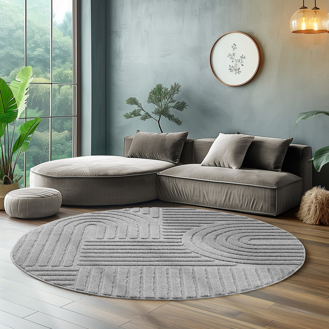 SIMPEX Hochflor Wohnzimmer Teppich, Weich & Flauschig, Skandinavisch Boho Stil, Langflor Shaggy, Pflegeleicht, Jute Rückseite