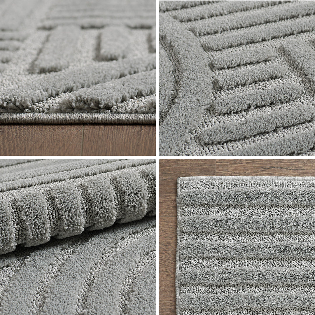 SIMPEX Hochflor Wohnzimmer Teppich, Weich & Flauschig, Skandinavisch Boho Stil, Langflor Shaggy, Pflegeleicht, Jute Rückseite