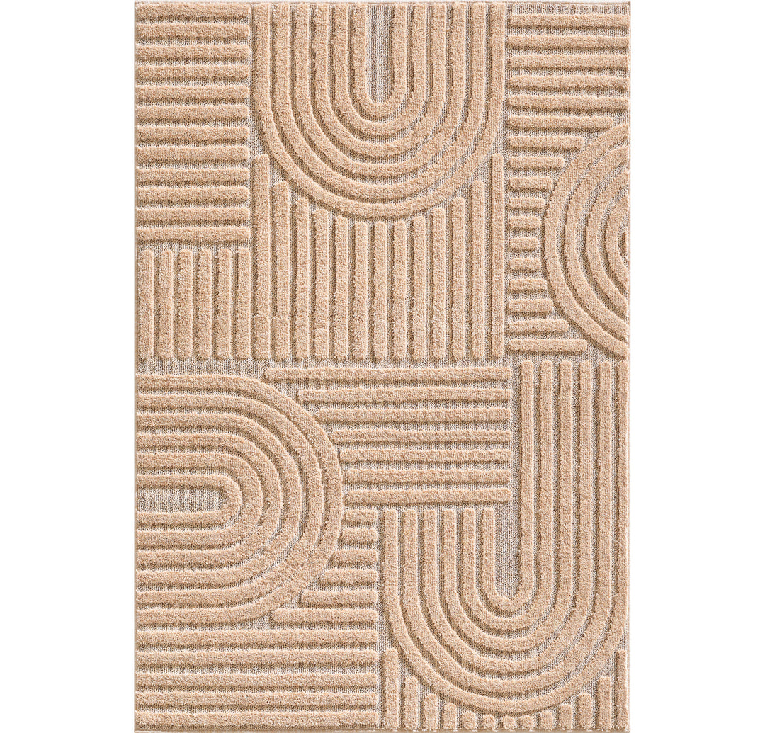 SIMPEX Hochflor Wohnzimmer Teppich, Weich & Flauschig, Skandinavisch Boho Stil, Langflor Shaggy, Pflegeleicht, Jute Rückseite
