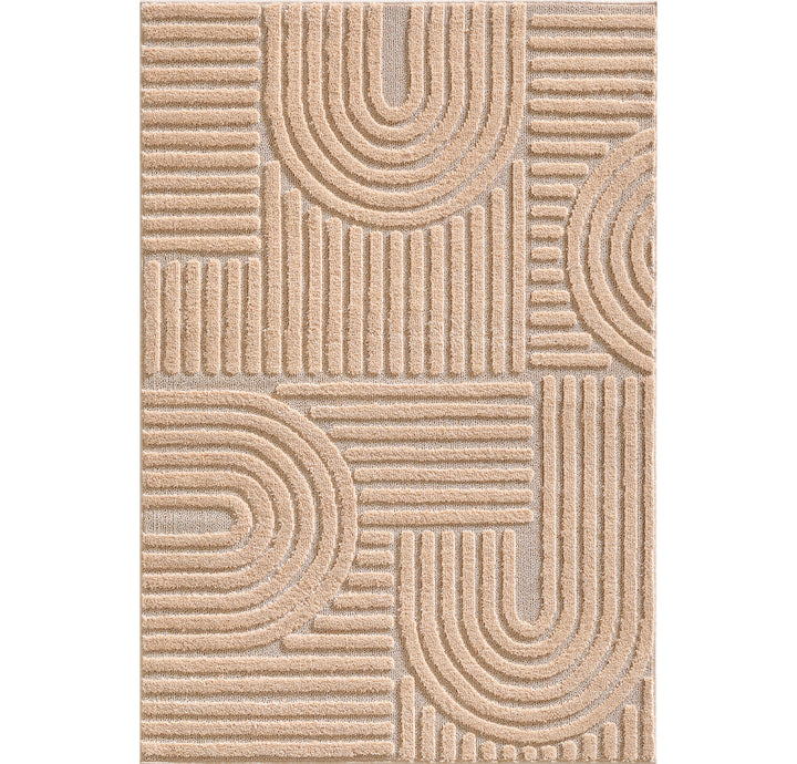 SIMPEX Hochflor Wohnzimmer Teppich, Weich & Flauschig, Skandinavisch Boho Stil, Langflor Shaggy, Pflegeleicht, Jute Rückseite