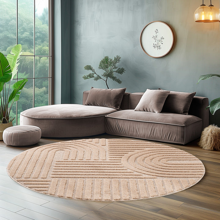 SIMPEX Hochflor Wohnzimmer Teppich, Weich & Flauschig, Skandinavisch Boho Stil, Langflor Shaggy, Pflegeleicht, Jute Rückseite