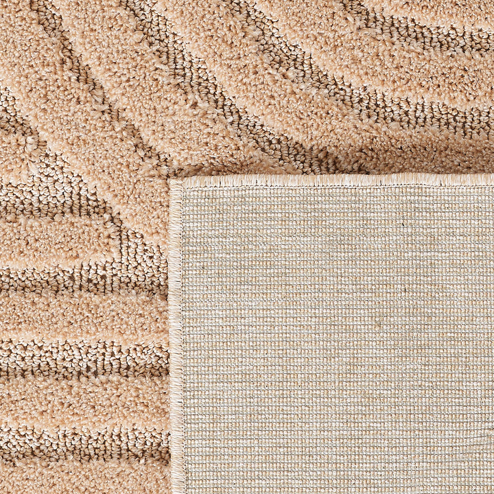 SIMPEX Hochflor Wohnzimmer Teppich, Weich & Flauschig, Skandinavisch Boho Stil, Langflor Shaggy, Pflegeleicht, Jute Rückseite