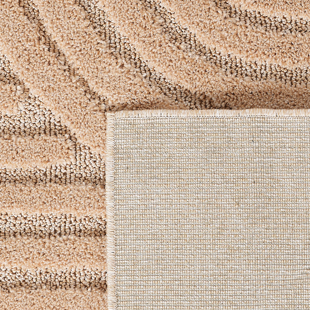 SIMPEX Hochflor Wohnzimmer Teppich, Weich & Flauschig, Skandinavisch Boho Stil, Langflor Shaggy, Pflegeleicht, Jute Rückseite