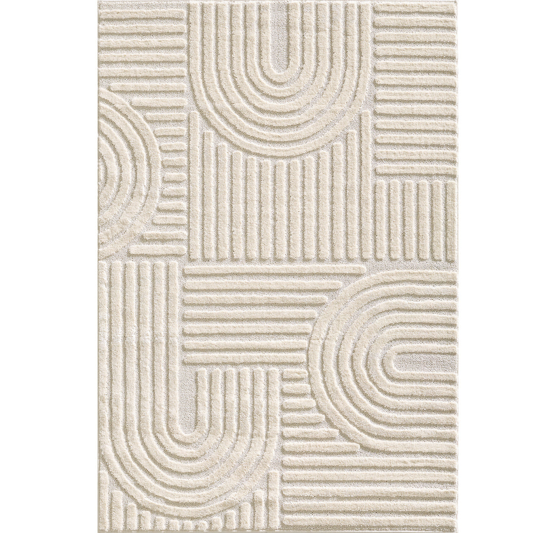SIMPEX Hochflor Wohnzimmer Teppich, Weich & Flauschig, Skandinavisch Boho Stil, Langflor Shaggy, Pflegeleicht, Jute Rückseite