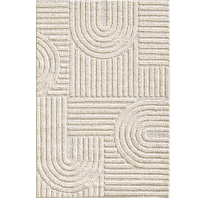 SIMPEX Hochflor Wohnzimmer Teppich, Weich & Flauschig, Skandinavisch Boho Stil, Langflor Shaggy, Pflegeleicht, Jute Rückseite