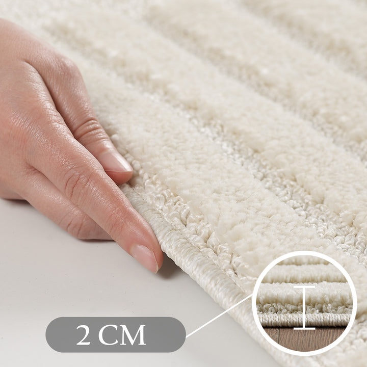 SIMPEX Hochflor Wohnzimmer Teppich, Weich & Flauschig, Skandinavisch Boho Stil, Langflor Shaggy, Pflegeleicht, Jute Rückseite