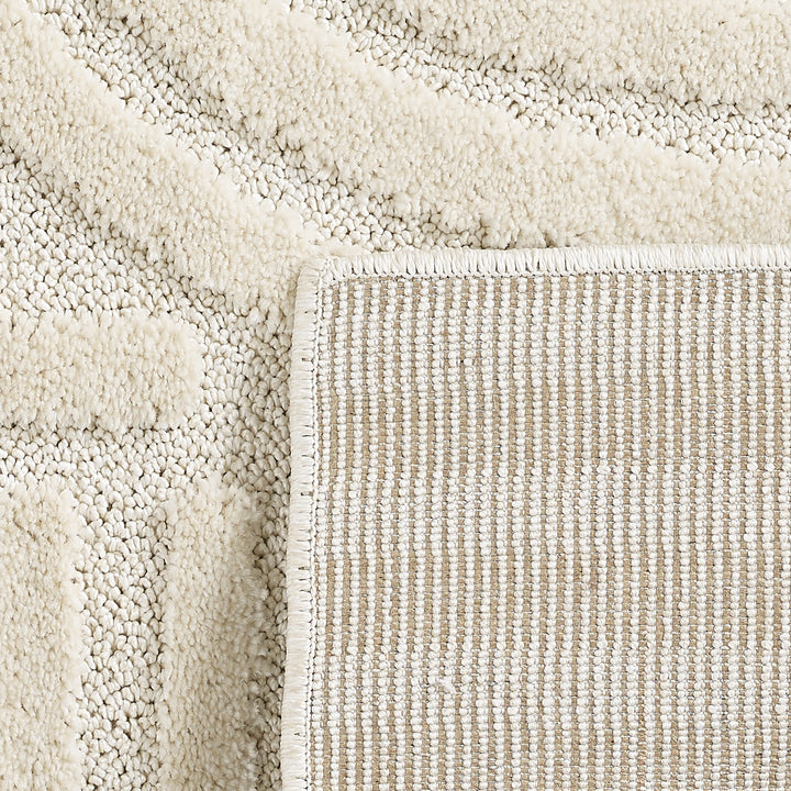 SIMPEX Hochflor Wohnzimmer Teppich, Weich & Flauschig, Skandinavisch Boho Stil, Langflor Shaggy, Pflegeleicht, Jute Rückseite