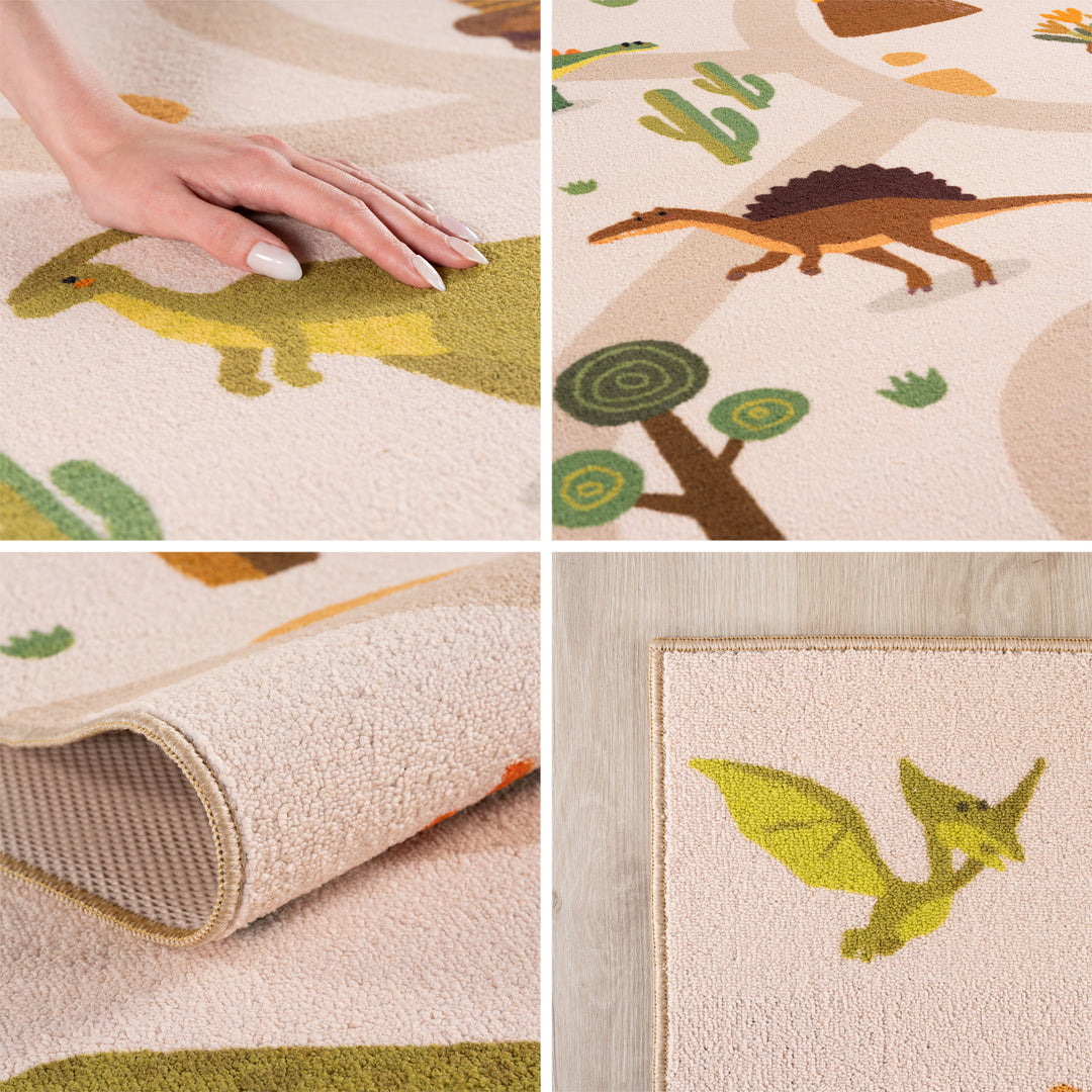 SIMPEX Dino Kinderteppich Spielteppich für Kinderzimmer modernes Motiv