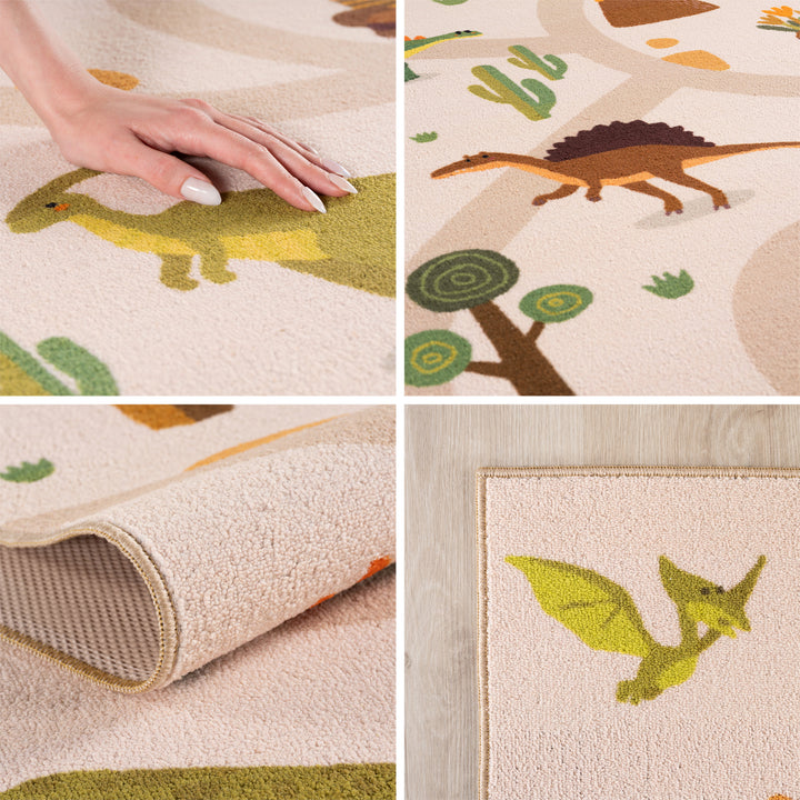 SIMPEX Dino Kinderteppich Spielteppich für Kinderzimmer modernes Motiv