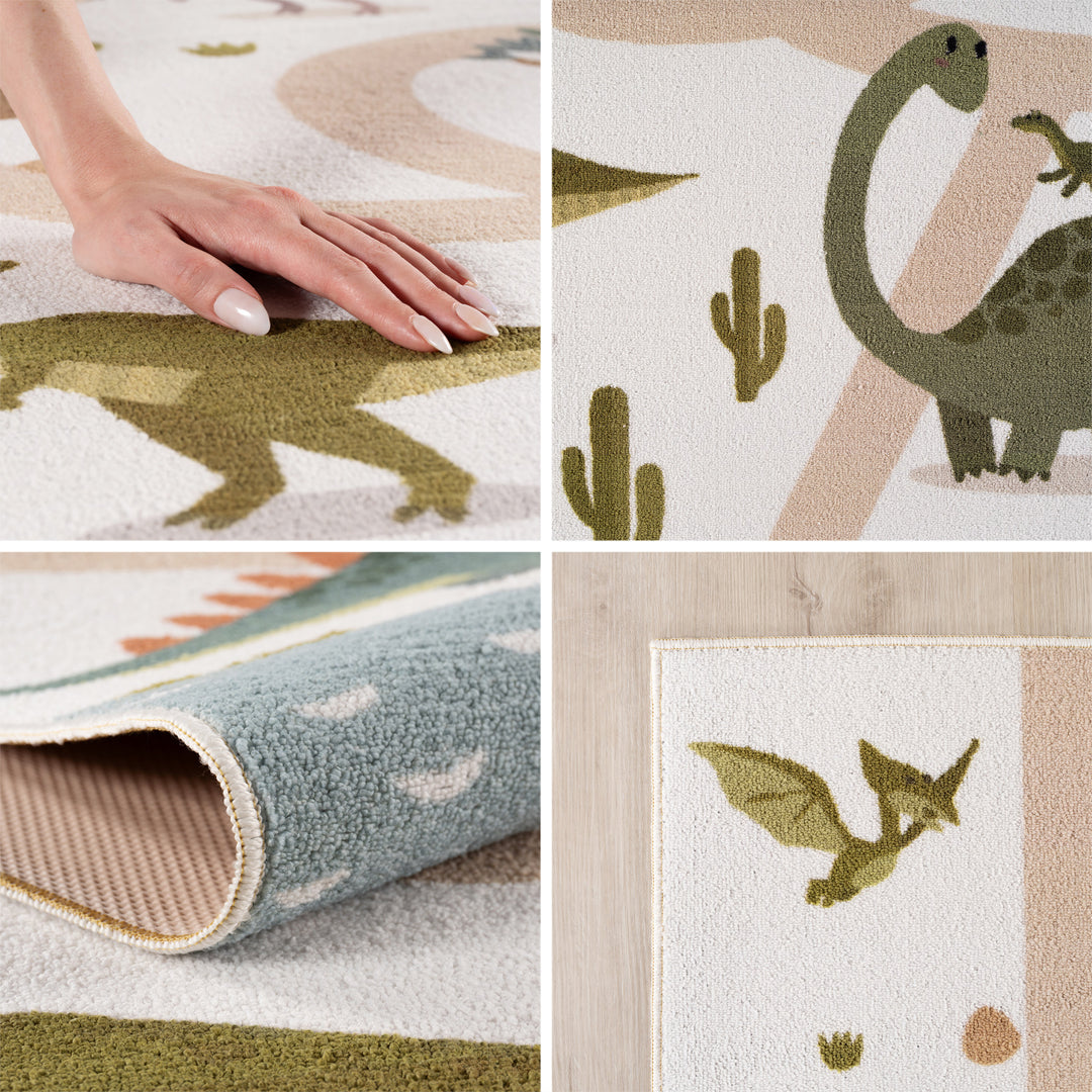 SIMPEX Dino Kinderteppich Spielteppich für Kinderzimmer modernes Motiv