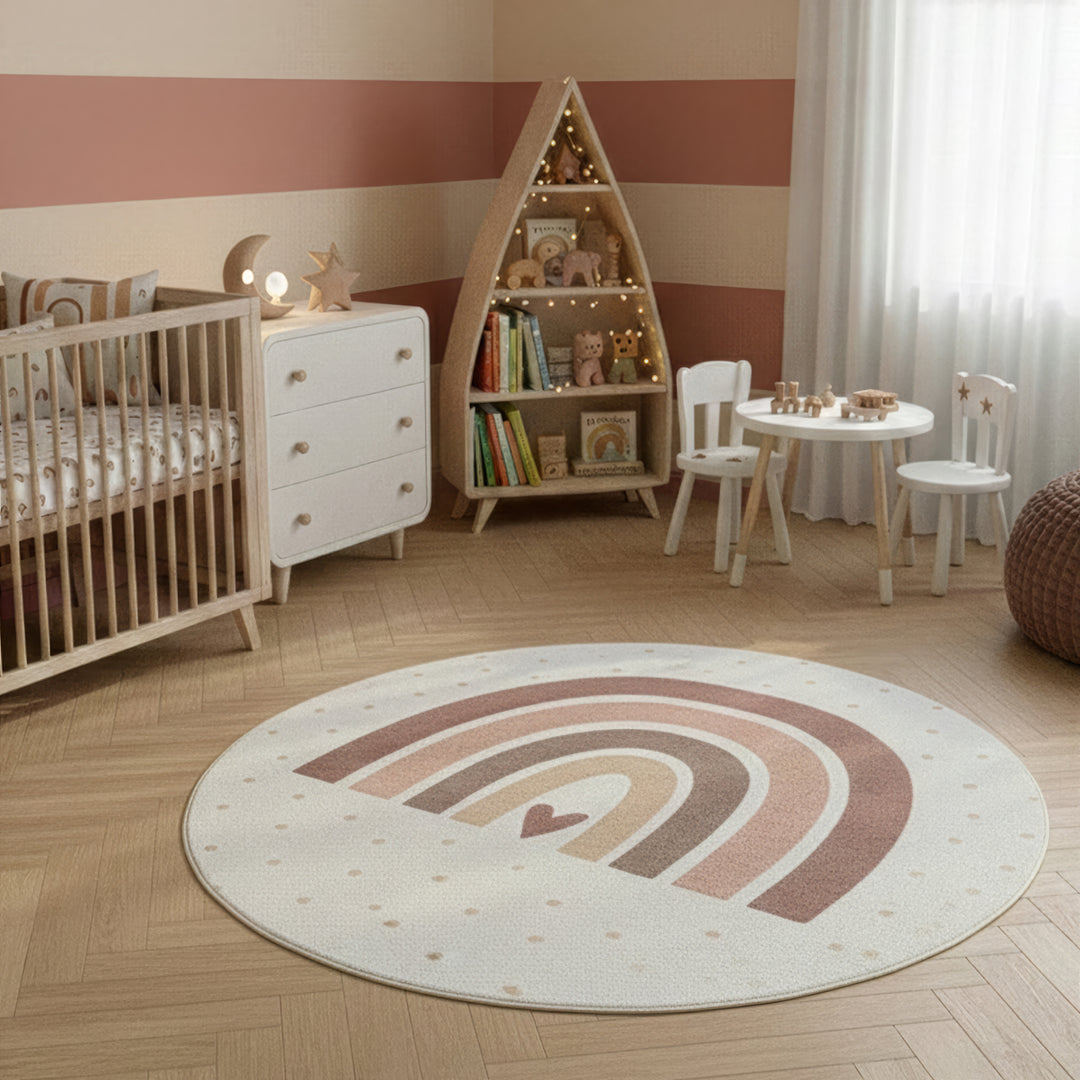 SIMPEX Regenbogen Kinderteppich Spielteppich für Kinderzimmer modernes Motiv