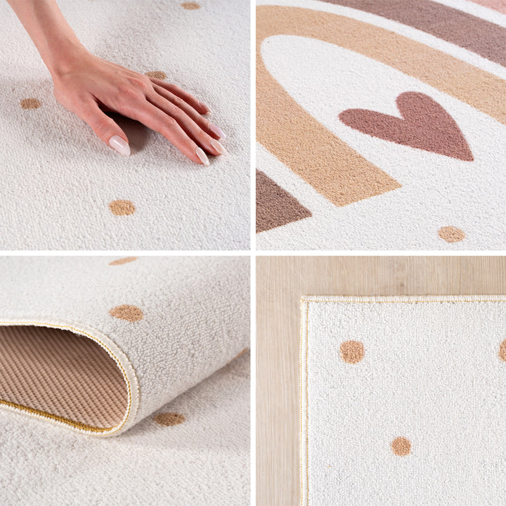 SIMPEX Regenbogen Kinderteppich Spielteppich für Kinderzimmer modernes Motiv