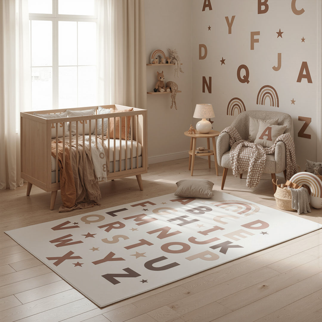 SIMPEX Alphabet Kinderteppich Spielteppich für Kinderzimmer modernes Motiv