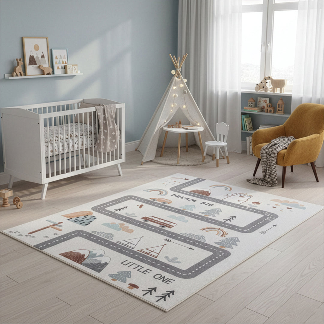SIMPEX Straße Kinderteppich Spielteppich für Kinderzimmer modernes Motiv
