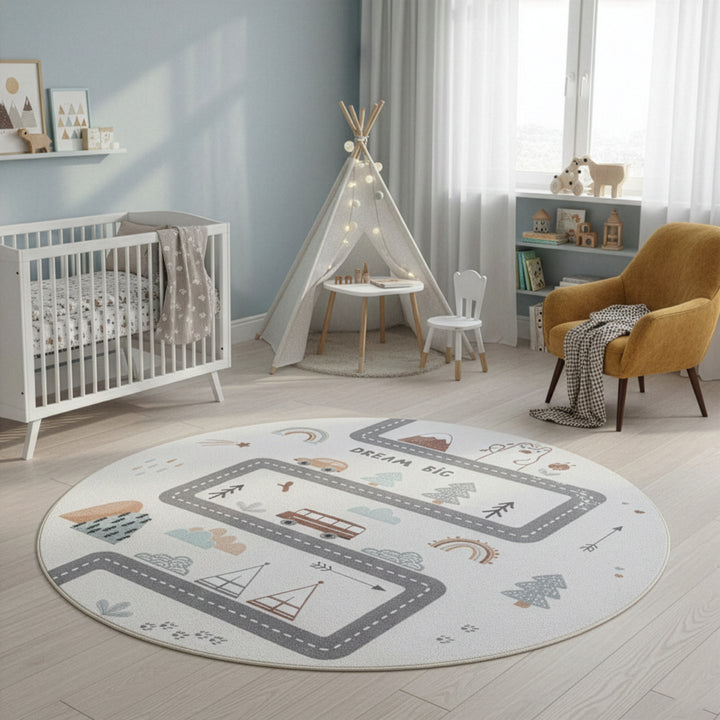 SIMPEX Straße Kinderteppich Spielteppich für Kinderzimmer modernes Motiv