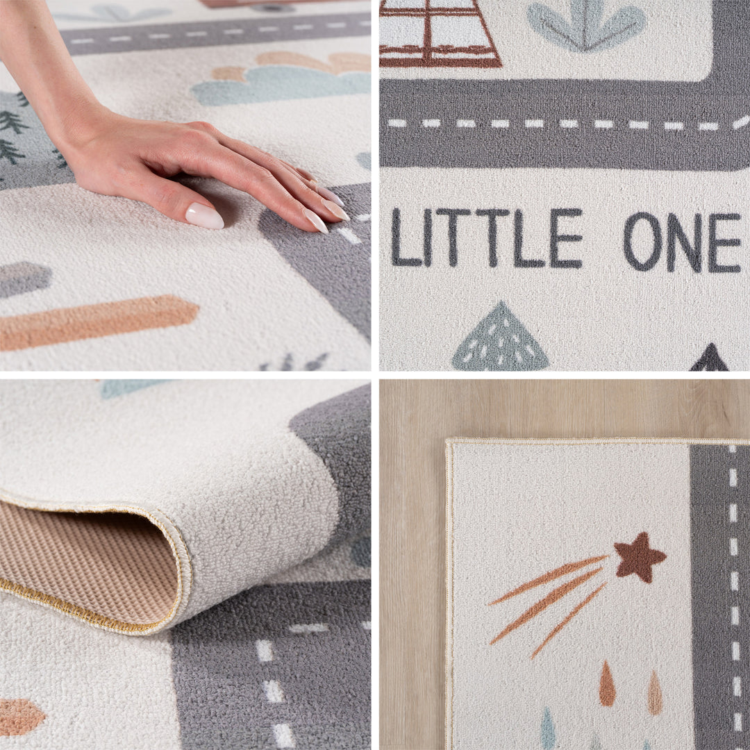 SIMPEX Straße Kinderteppich Spielteppich für Kinderzimmer modernes Motiv