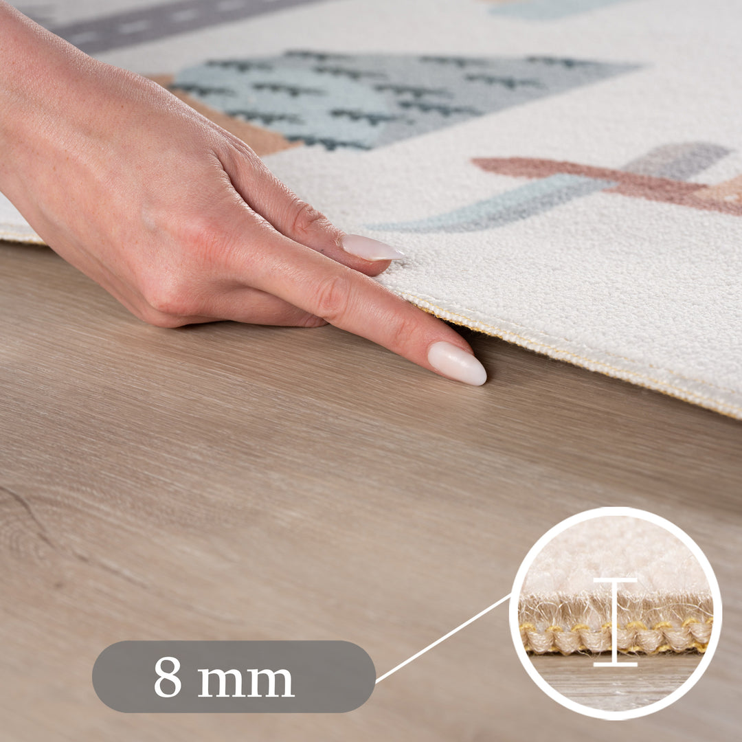 SIMPEX Straße Kinderteppich Spielteppich für Kinderzimmer modernes Motiv