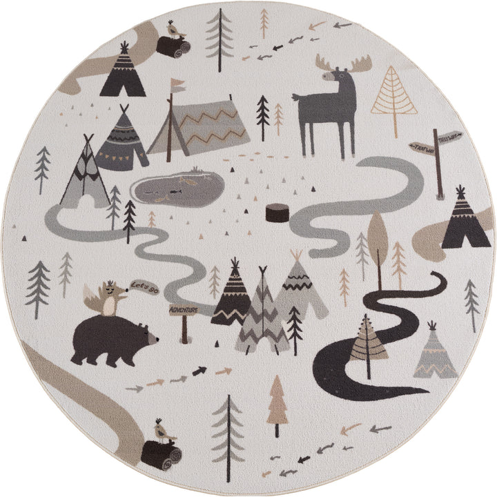 SIMPEX Wald Kinderteppich Spielteppich für Kinderzimmer modernes Motiv