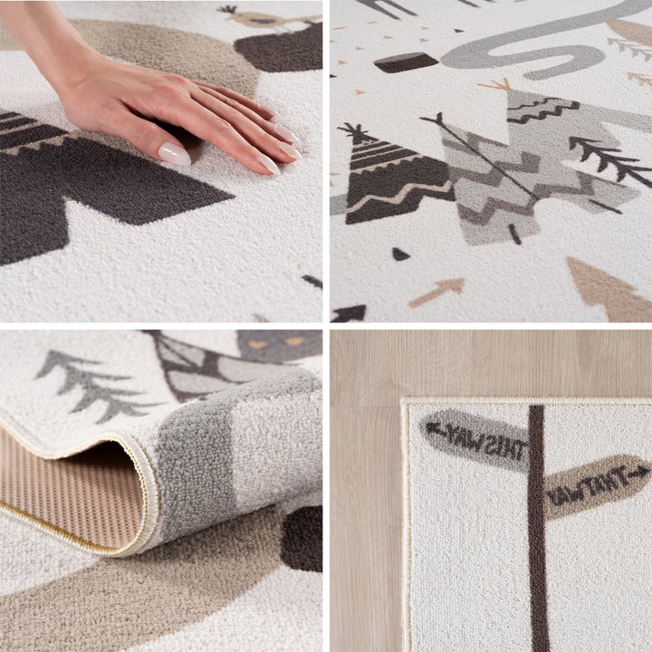 SIMPEX Wald Kinderteppich Spielteppich für Kinderzimmer modernes Motiv