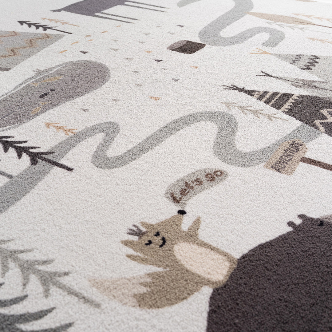 SIMPEX Wald Kinderteppich Spielteppich für Kinderzimmer modernes Motiv