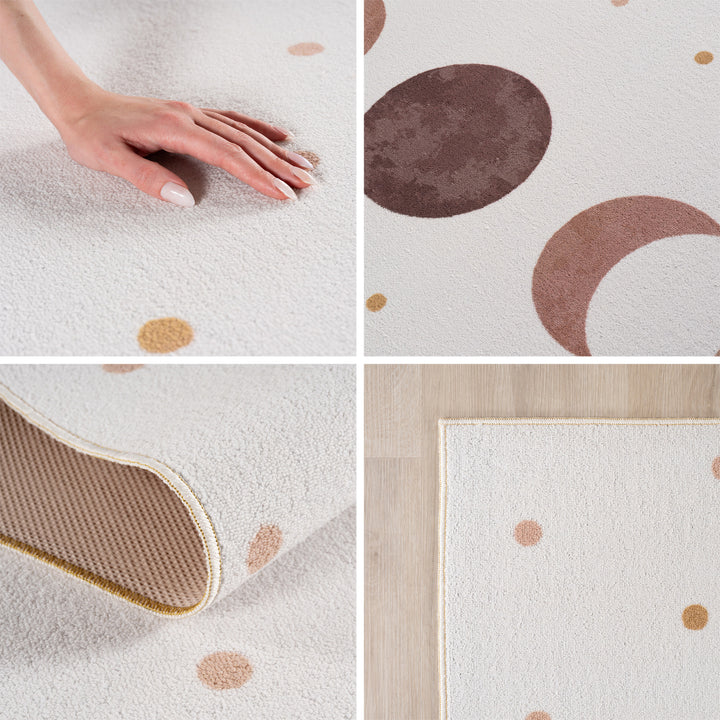 SIMPEX Mond Kinderteppich Spielteppich für Kinderzimmer modernes Motiv