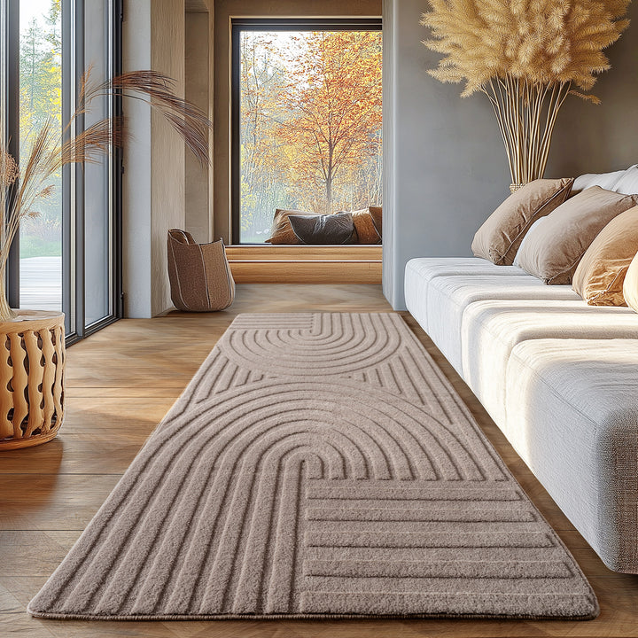 SIMPEX Boho Teppich Weicher Skandinavischer Kurzflor mit 3D-Effekt, Waschbar & Pflegeleicht, Moderner Teppich für Wohnzimmer, Esszimmer oder Schlafzimmer