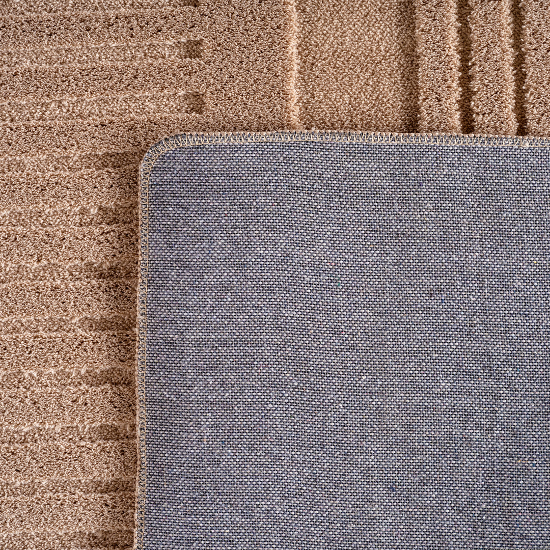 Simpex24 Einfarbiger Skandinavischer Boho Teppich Beige Creme, Weicher Waschbarer Deko Teppich mit 3D-Effekt, Pflegeleichter Läufer für Wohnzimmer und Schlafzimmer