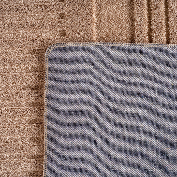 Simpex24 Einfarbiger Skandinavischer Boho Teppich Beige Creme, Weicher Waschbarer Deko Teppich mit 3D-Effekt, Pflegeleichter Läufer für Wohnzimmer und Schlafzimmer