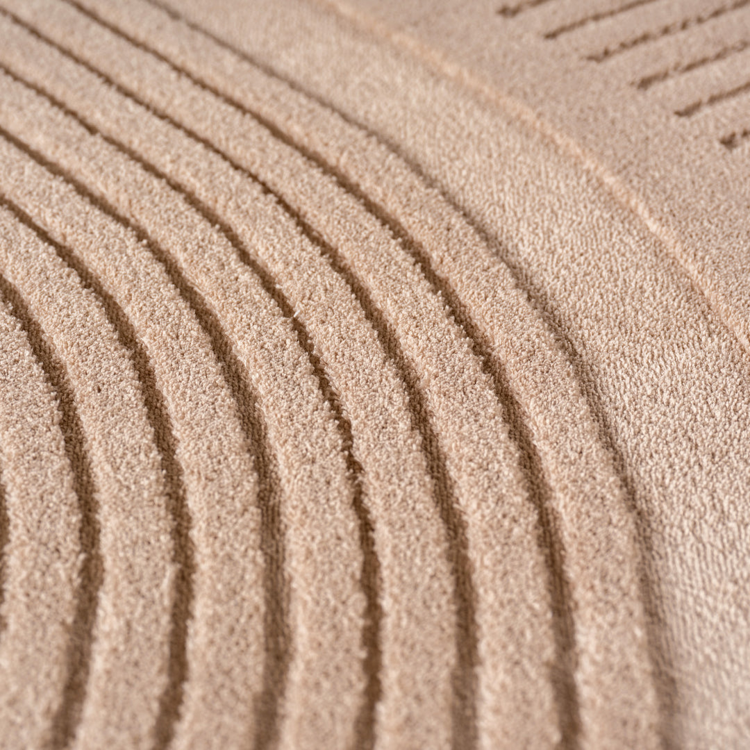 Simpex24 Einfarbiger Skandinavischer Boho Teppich Beige Creme, Weicher Waschbarer Deko Teppich mit 3D-Effekt, Pflegeleichter Läufer für Wohnzimmer und Schlafzimmer