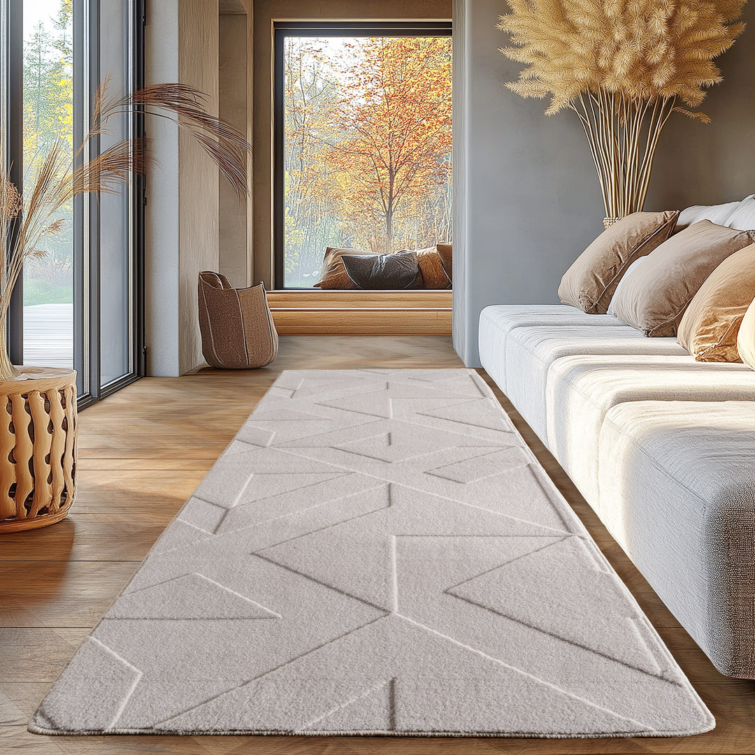 SIMPEX Boho Teppich Weicher Skandinavischer Kurzflor mit 3D-Effekt, Waschbar & Pflegeleicht, Moderner Teppich für Wohnzimmer, Esszimmer oder Schlafzimmer