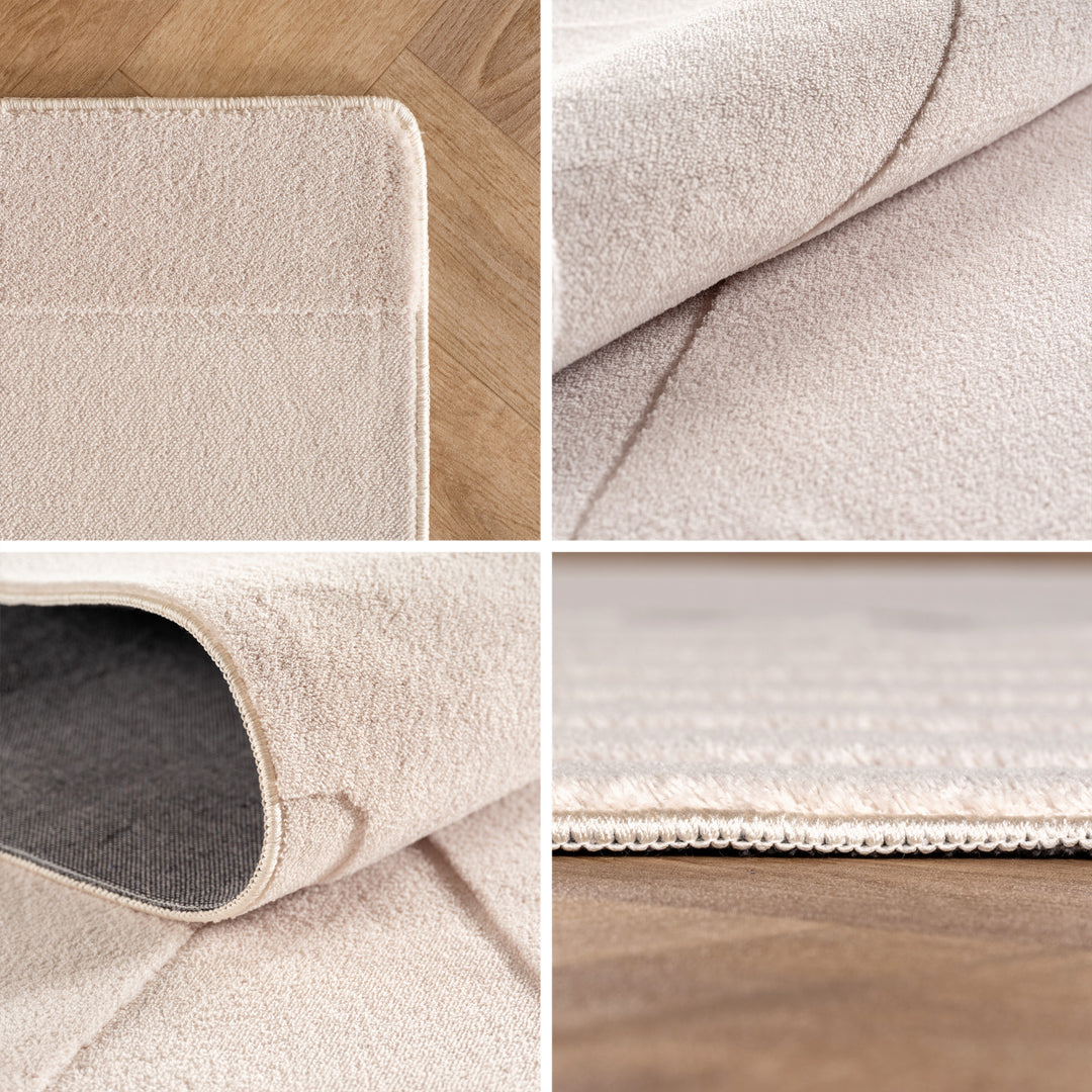 SIMPEX Boho Teppich Weicher Skandinavischer Kurzflor mit 3D-Effekt, Waschbar & Pflegeleicht, Moderner Teppich für Wohnzimmer, Esszimmer oder Schlafzimmer