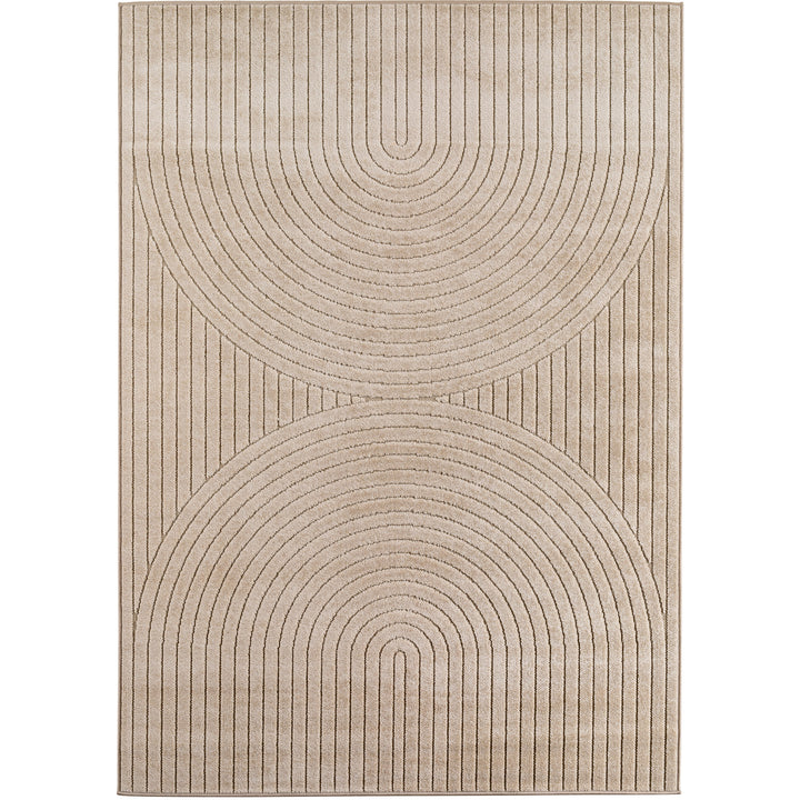 SIMPEX Outdoor Teppich Wetterfest Wohnzimmer & Outdoor geeignet Waschbar Beige