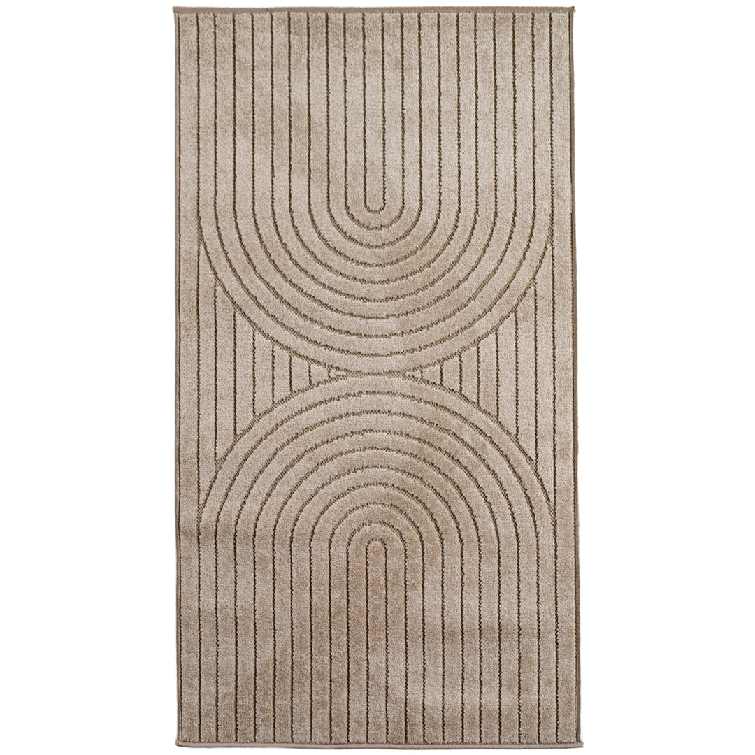 SIMPEX Outdoor Teppich Wetterfest Wohnzimmer & Outdoor geeignet Waschbar Beige