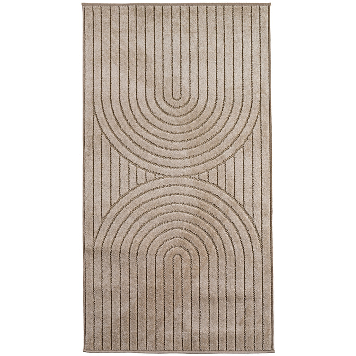 SIMPEX Outdoor Teppich Wetterfest Wohnzimmer & Outdoor geeignet Waschbar Beige