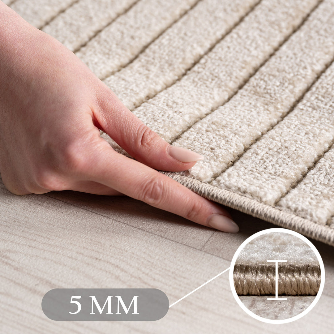 SIMPEX Outdoor Teppich Wetterfest Wohnzimmer & Outdoor geeignet Waschbar Beige