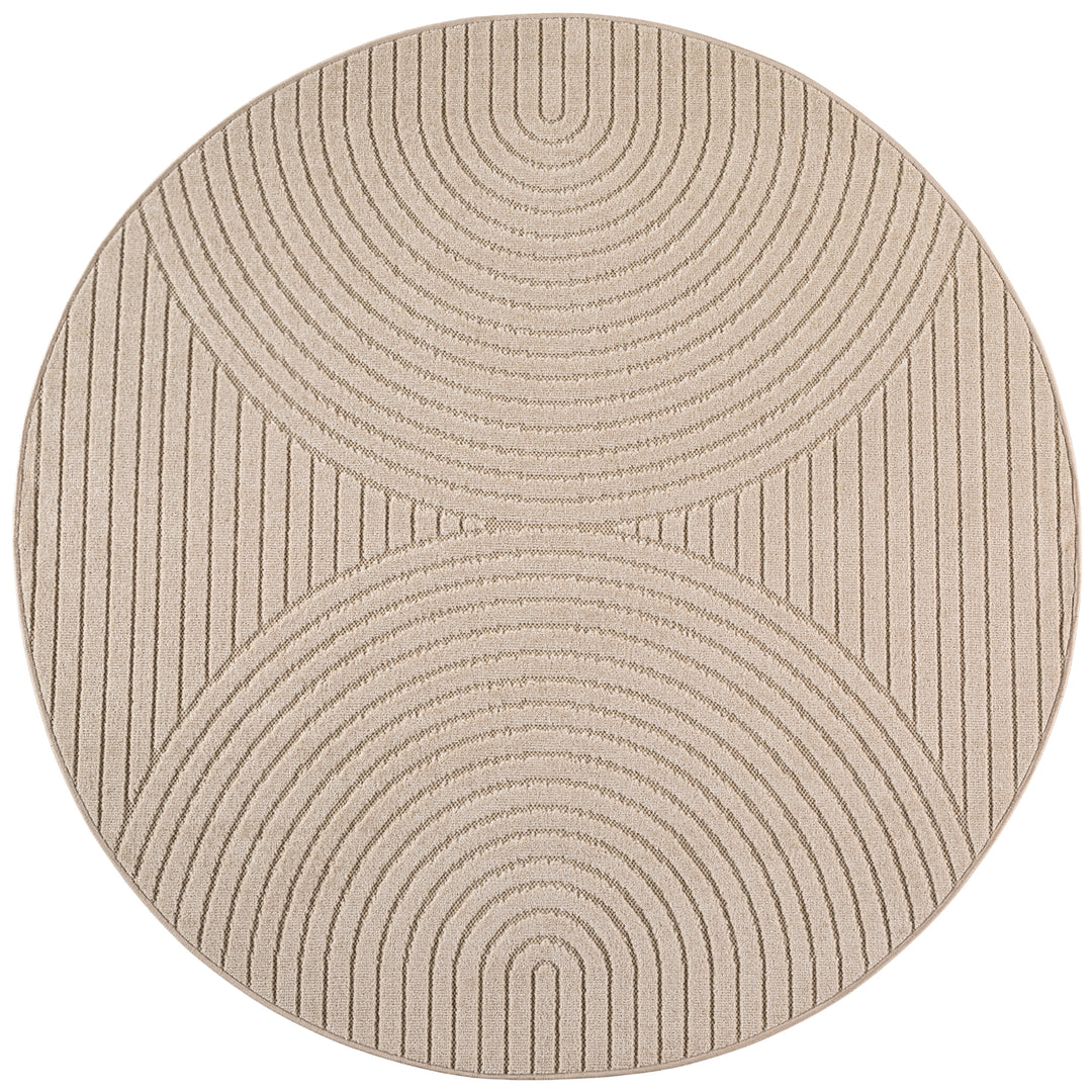 SIMPEX Outdoor Teppich Wetterfest Wohnzimmer & Outdoor geeignet Waschbar Beige
