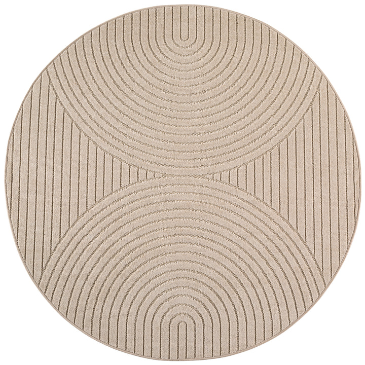 SIMPEX Outdoor Teppich Wetterfest Wohnzimmer & Outdoor geeignet Waschbar Beige