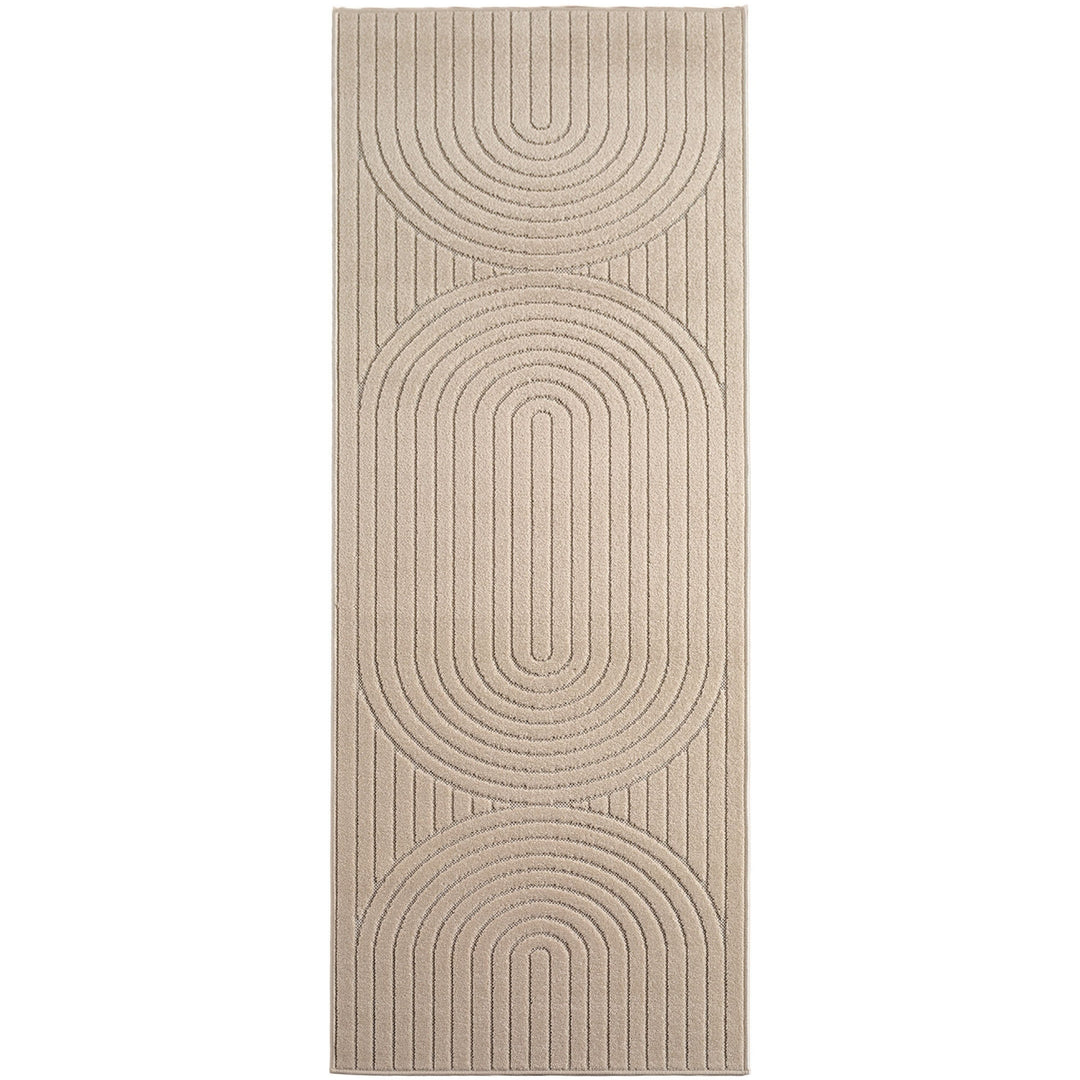 SIMPEX Outdoor Teppich Wetterfest Wohnzimmer & Outdoor geeignet Waschbar Beige