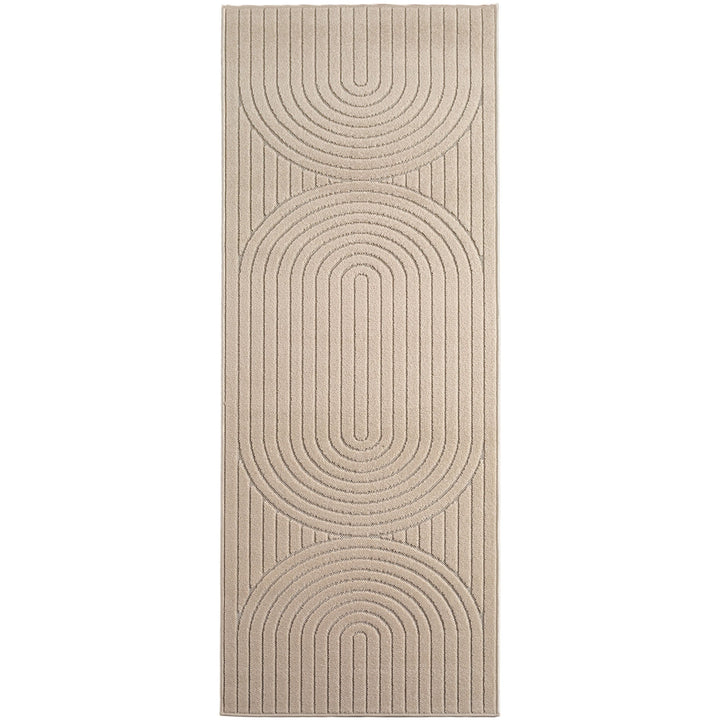 SIMPEX Outdoor Teppich Wetterfest Wohnzimmer & Outdoor geeignet Waschbar Beige