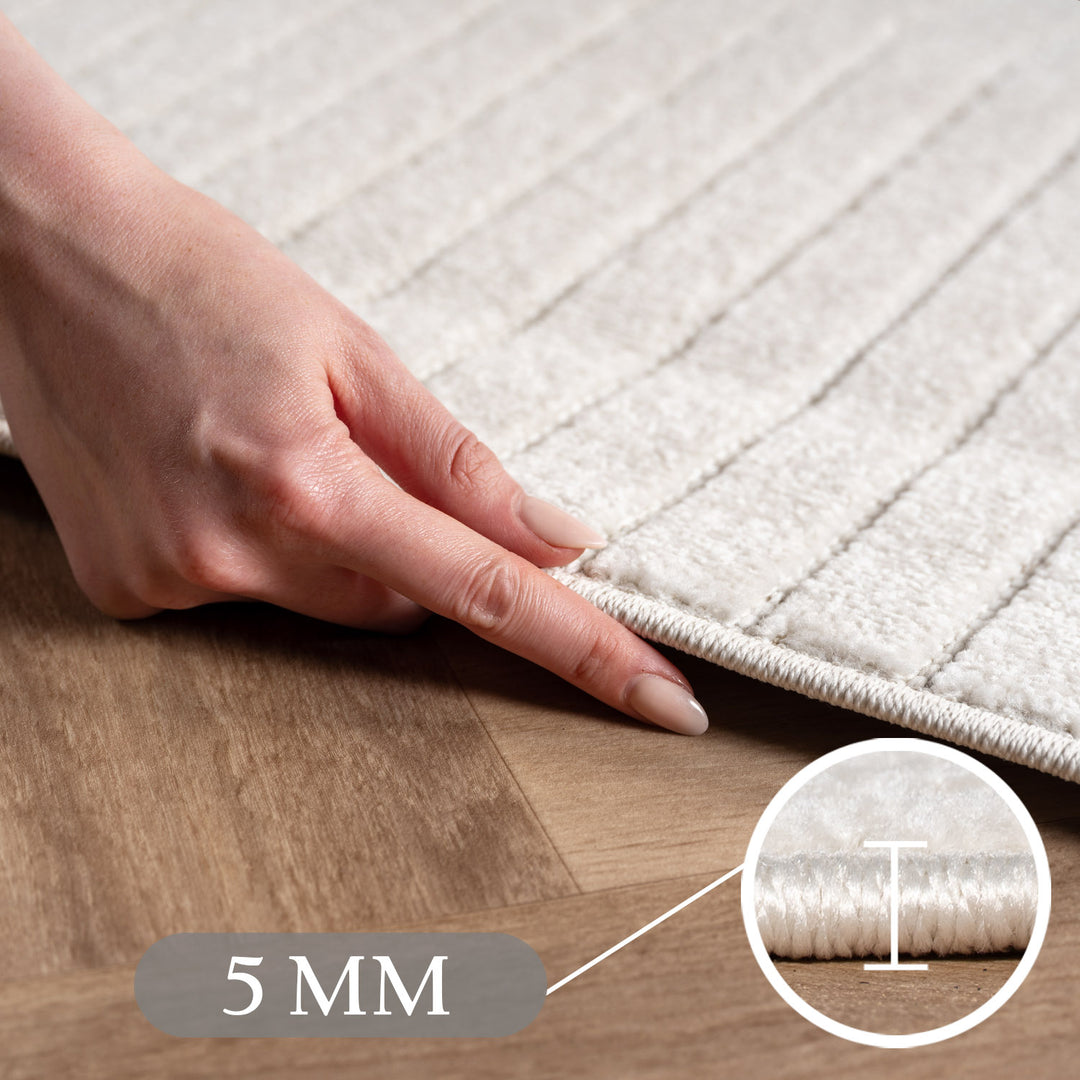 SIMPEX Outdoor Teppich Wetterfest Wohnzimmer & Outdoor geeignet Waschbar Creme