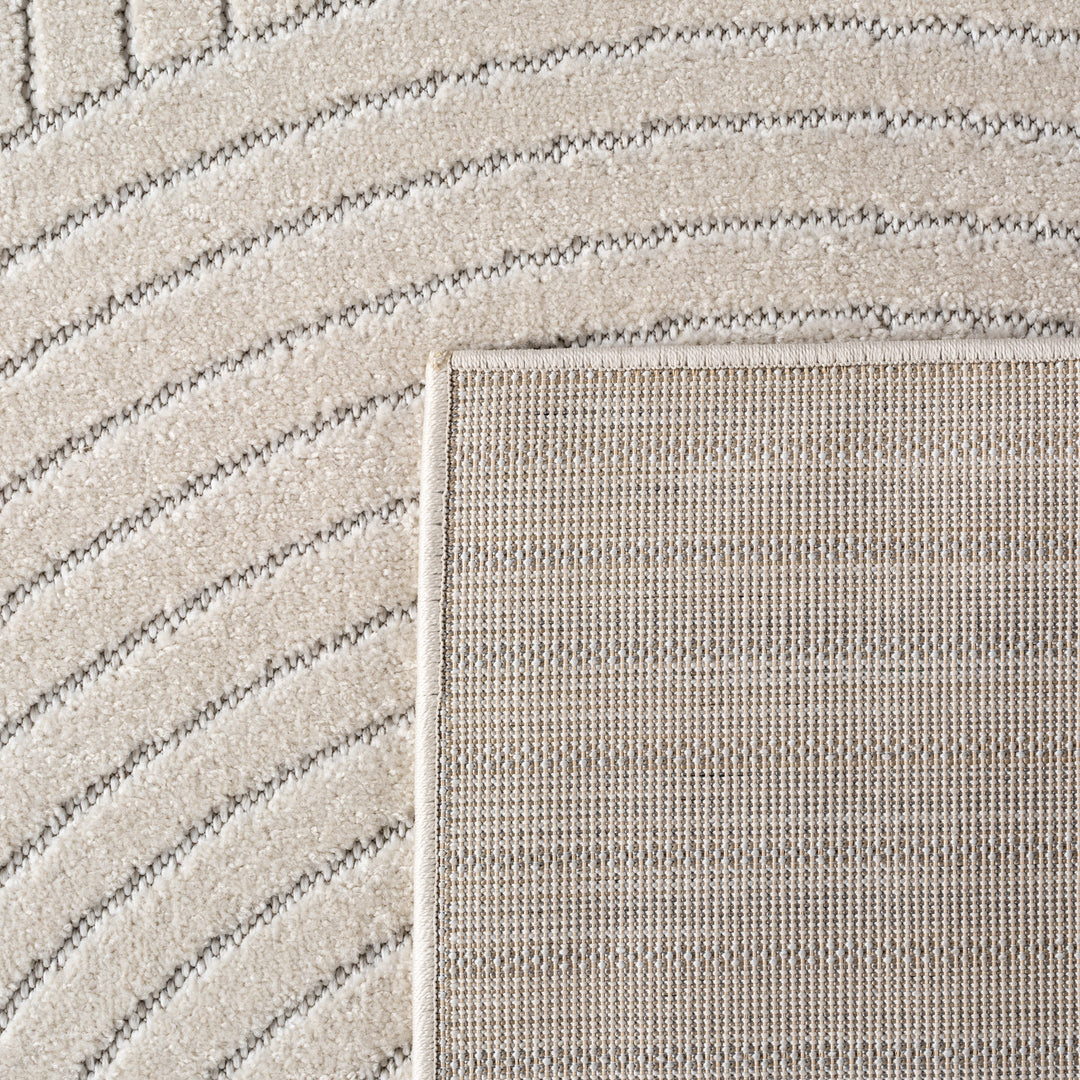 SIMPEX Outdoor Teppich Wetterfest Wohnzimmer & Outdoor geeignet Waschbar Creme